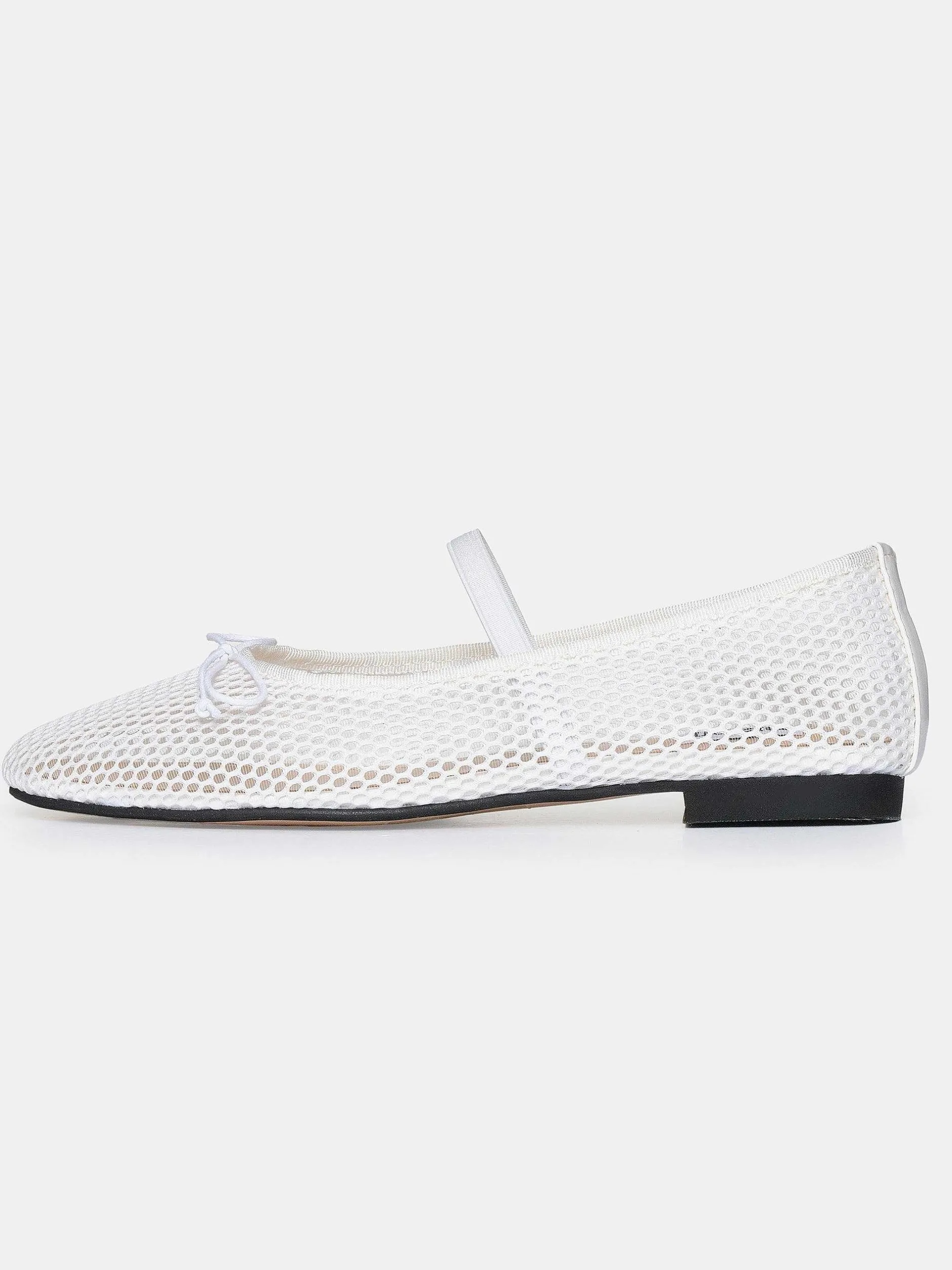 Frauen Source Unknown Schuhe & Taschen<Mary Jane Ballerinas Aus Netzstoff, Weis