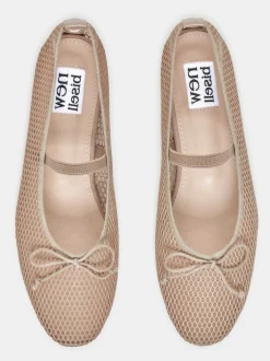 Frauen Source Unknown Schuhe & Taschen<Mary Jane Mesh-Ballerinas, Taupe