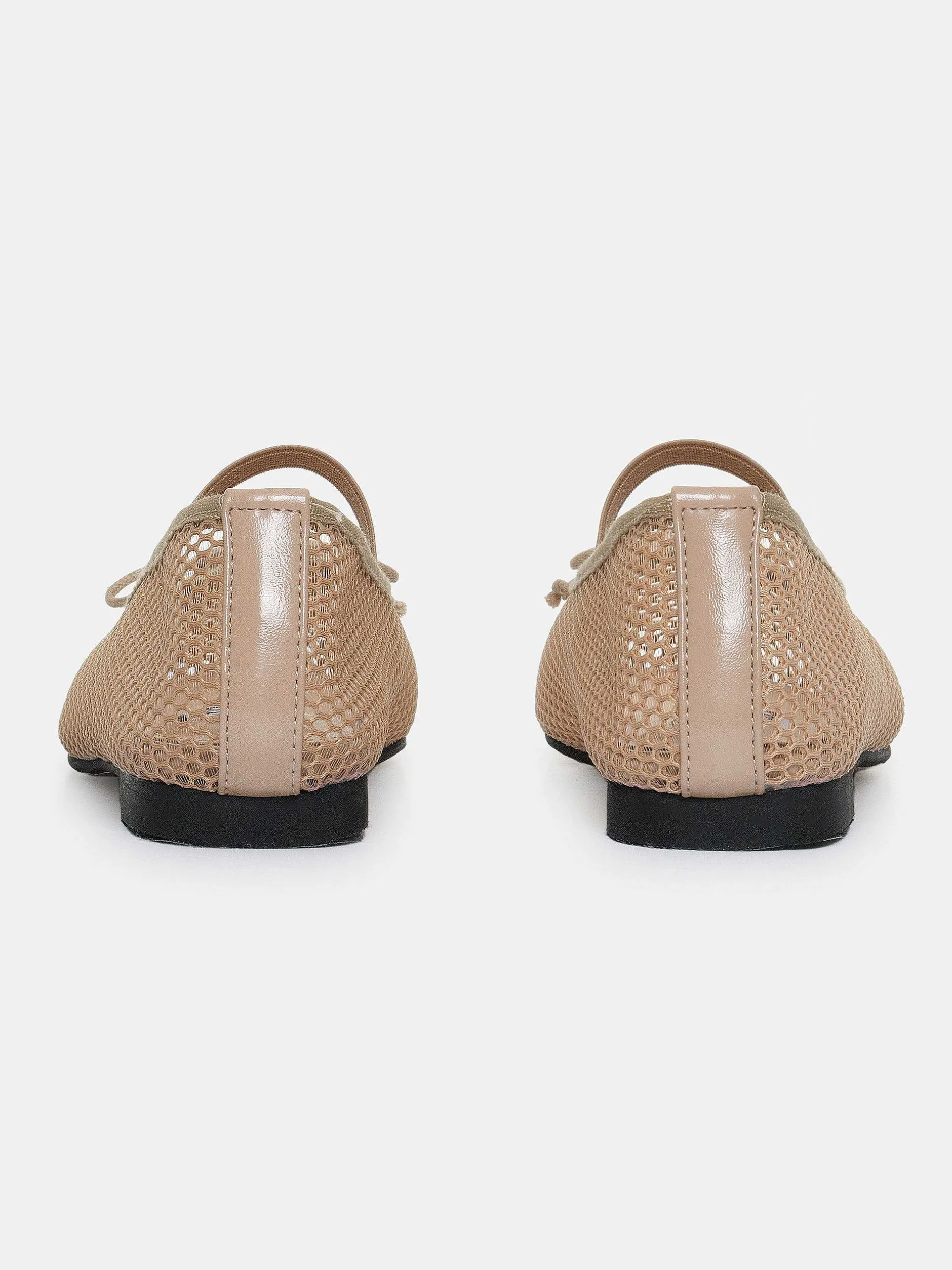 Frauen Source Unknown Schuhe & Taschen<Mary Jane Mesh-Ballerinas, Taupe