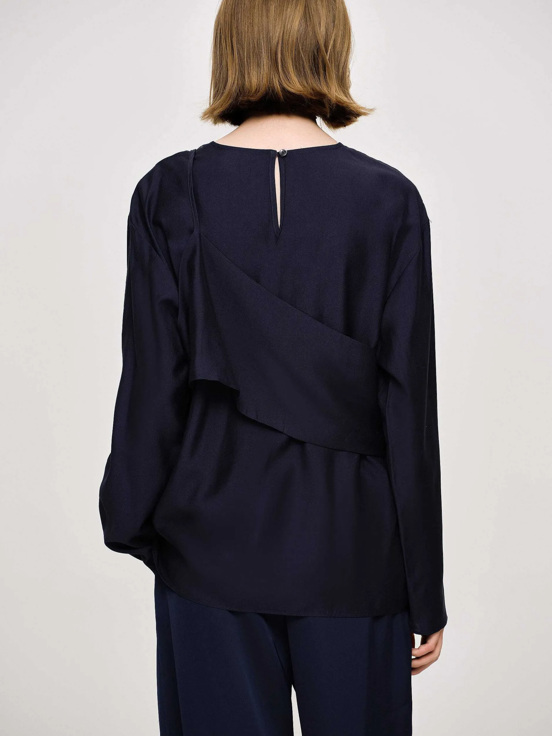 Frauen Source Unknown Kleidung<Mehrlagige Bluse, Marineblau