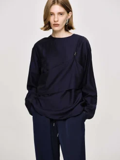 Frauen Source Unknown Kleidung<Mehrlagige Bluse, Marineblau