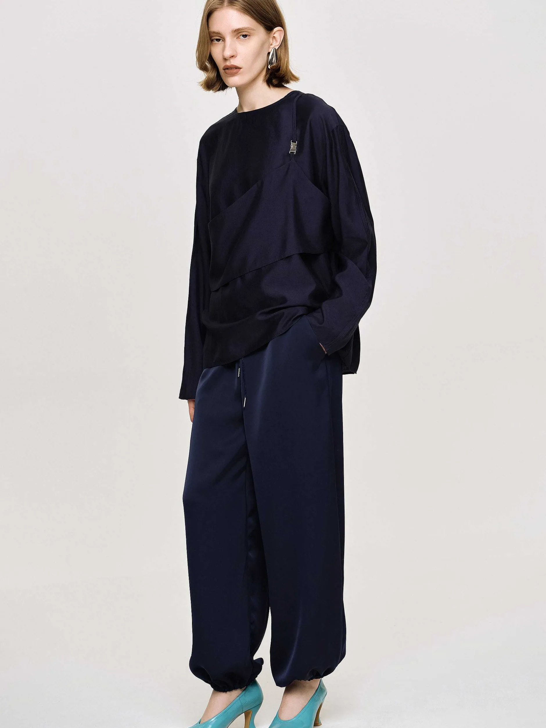 Frauen Source Unknown Oberteile<Mehrlagige Bluse, Marineblau