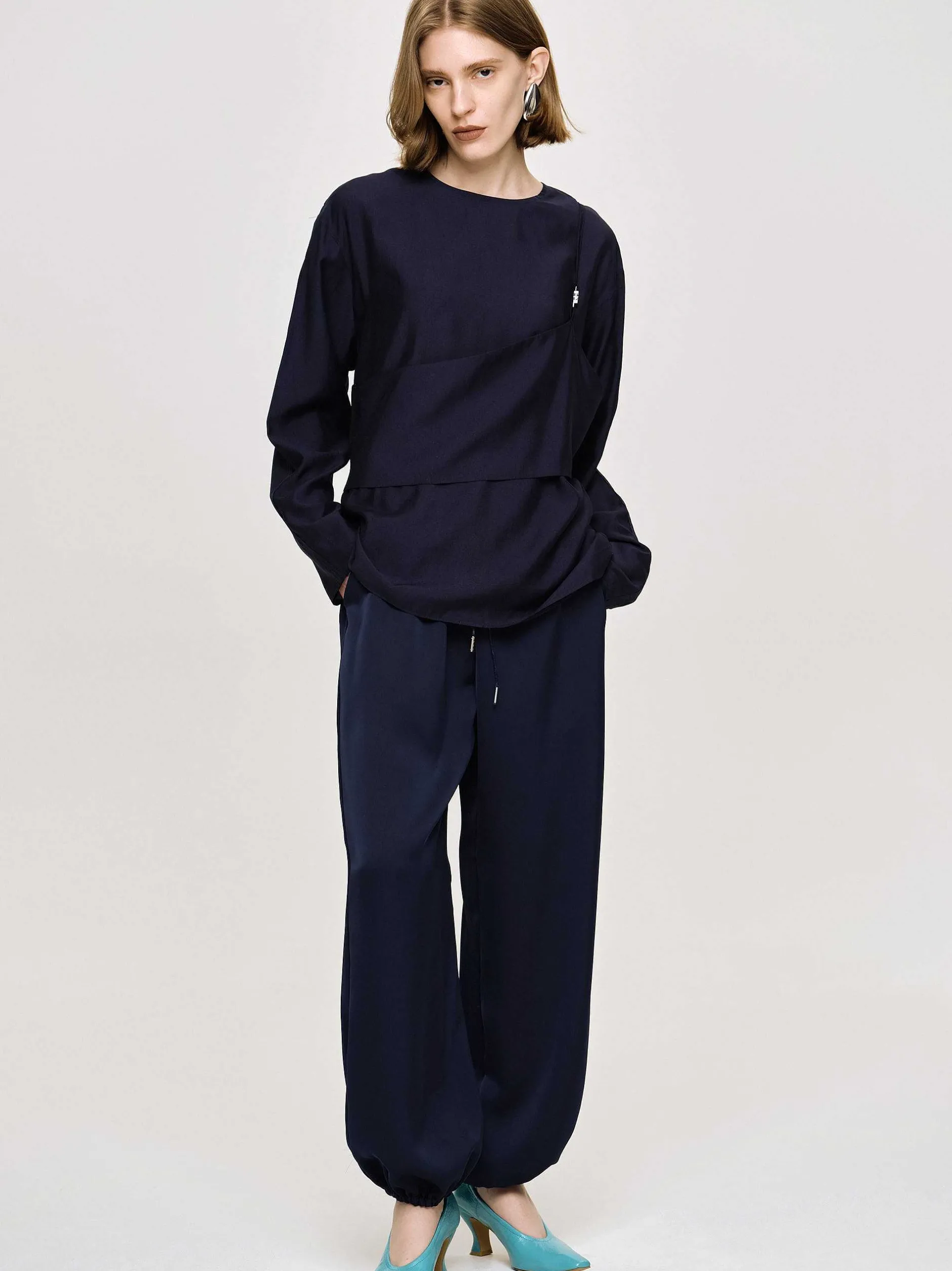 Frauen Source Unknown Oberteile<Mehrlagige Bluse, Marineblau