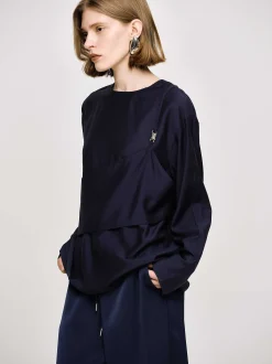 Frauen Source Unknown Oberteile<Mehrlagige Bluse, Marineblau