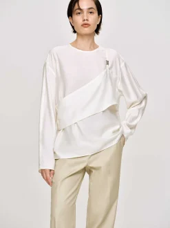 Frauen Source Unknown Kleidung<Mehrlagige Bustierbluse, Elfenbein