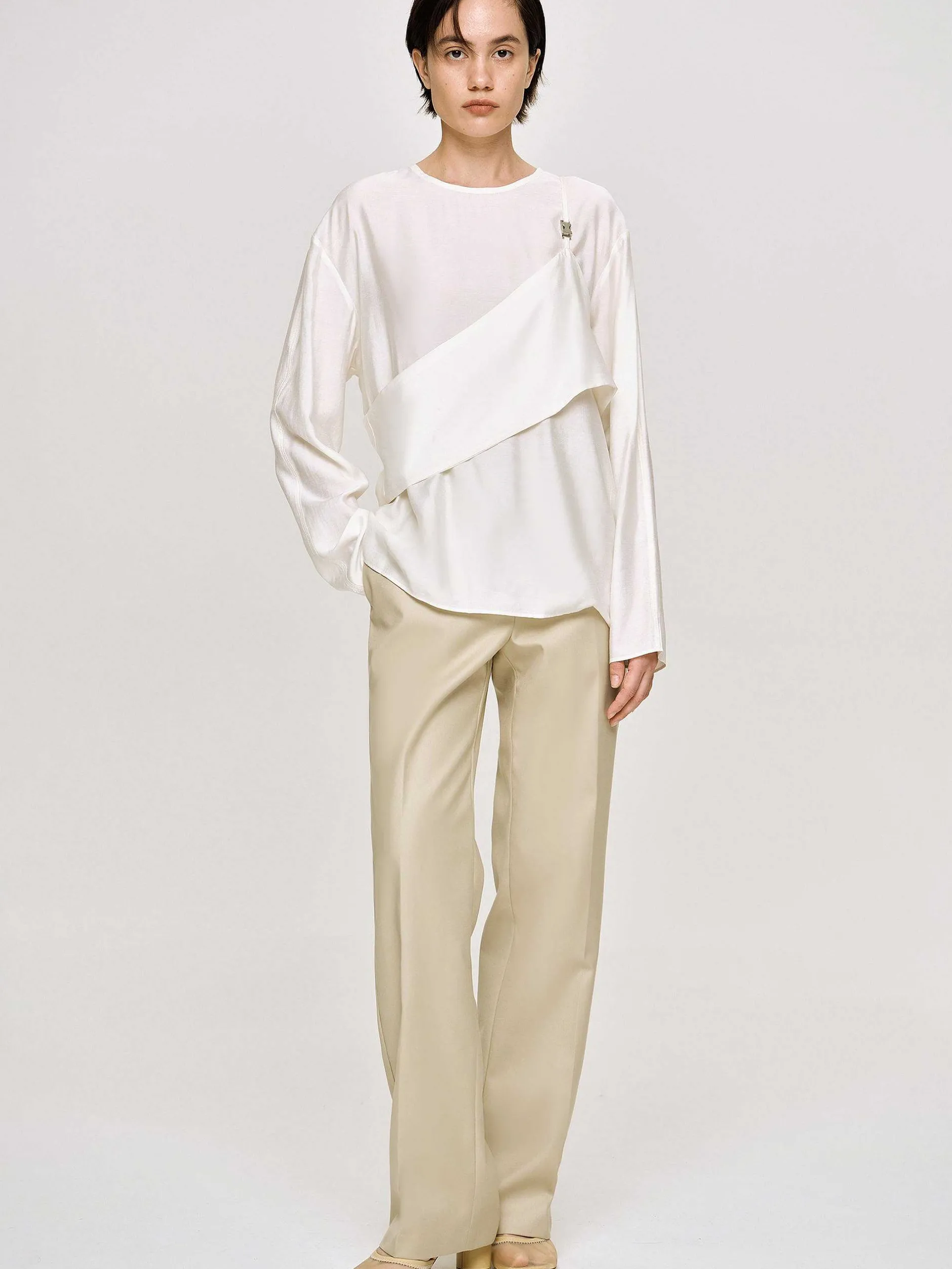 Frauen Source Unknown Kleidung<Mehrlagige Bustierbluse, Elfenbein