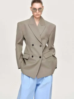 Frauen Source Unknown Oberbekleidung<Messi Zweireiher-Blazer, Dune