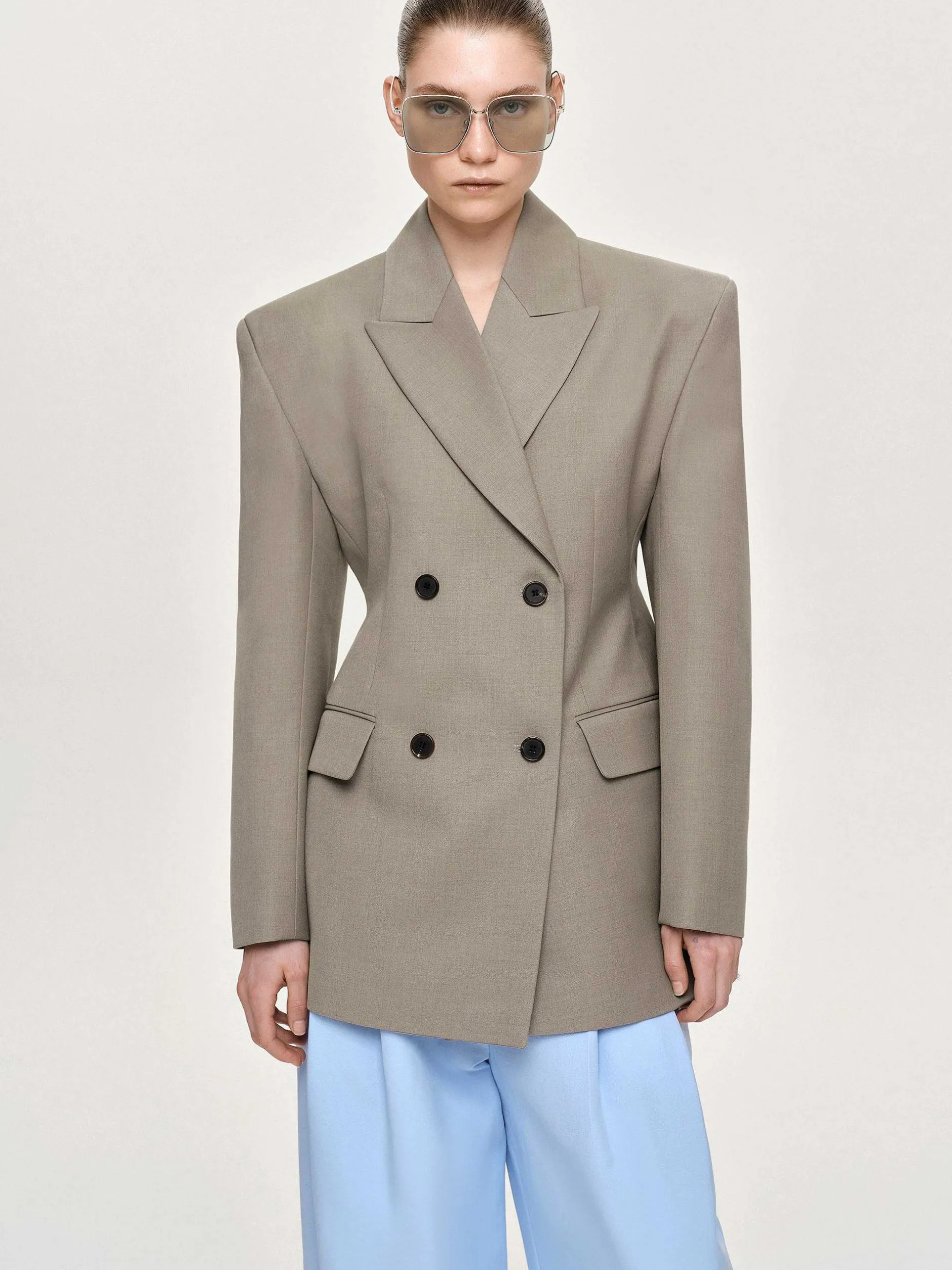Frauen Source Unknown Oberbekleidung<Messi Zweireiher-Blazer, Dune