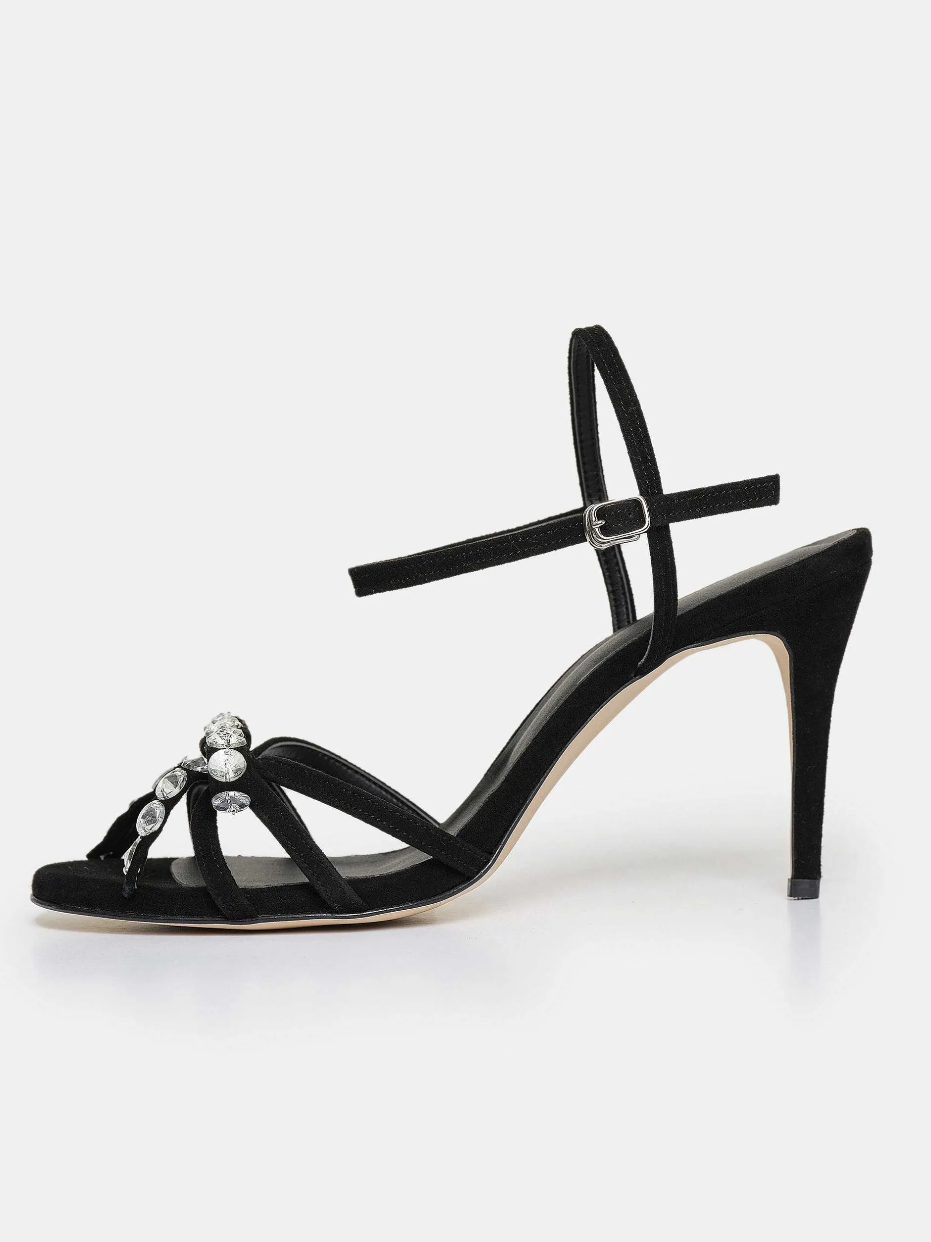 Frauen Source Unknown Schuhe & Taschen<Micol Offene Zehensandalen Mit Juwelenabsatz, Schwarz