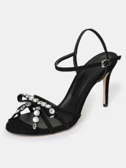 Frauen Source Unknown Schuhe & Taschen<Micol Offene Zehensandalen Mit Juwelenabsatz, Schwarz