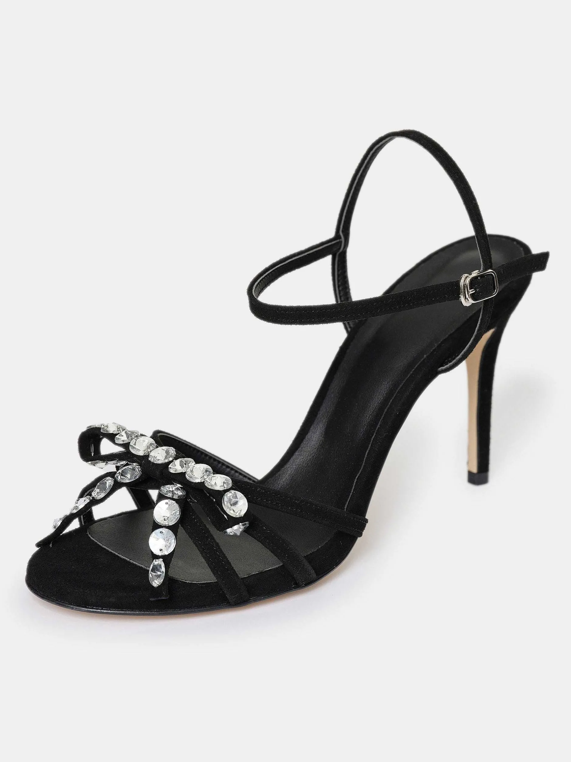 Frauen Source Unknown Schuhe & Taschen<Micol Offene Zehensandalen Mit Juwelenabsatz, Schwarz