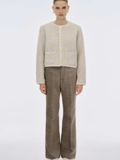 Frauen Source Unknown Strickwaren<Mogador Strickjacke Aus Schurwolle, Beige Melange