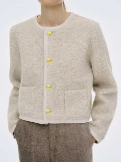 Frauen Source Unknown Strickwaren<Mogador Strickjacke Aus Schurwolle, Beige Melange