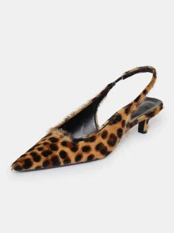 Frauen Source Unknown Schuhe & Taschen<Nalita Slingback-Pumps Aus Kuhhaar, Leo Brown