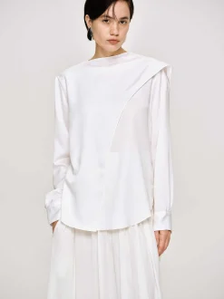 Frauen Source Unknown Kleidung<Notte Drapierte Schalbluse, Weis