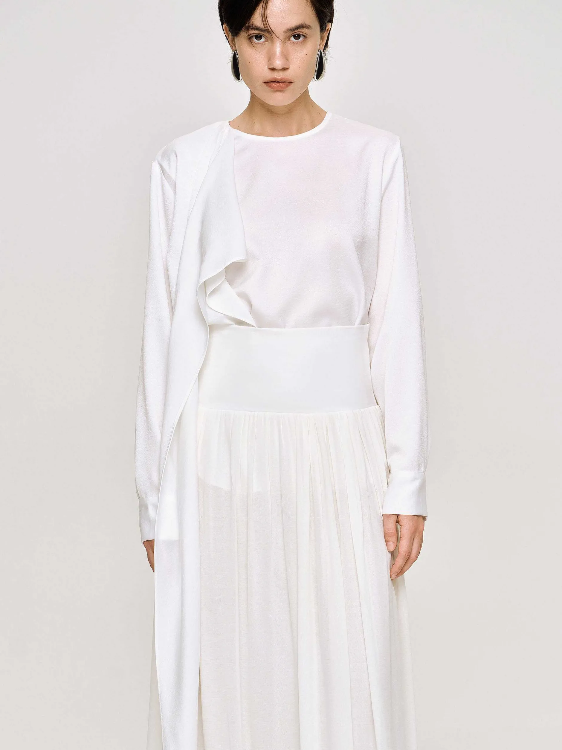 Frauen Source Unknown Kleidung<Notte Drapierte Schalbluse, Weis