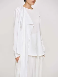 Frauen Source Unknown Kleidung<Notte Drapierte Schalbluse, Weis