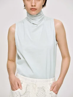 Frauen Source Unknown Zubehör<Oberteil Mit Schalkragen, Blizzard Blue