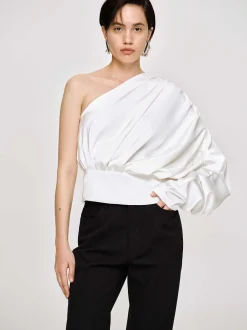 Frauen Source Unknown Kleidung<One-Shoulder-Bluse, Weis