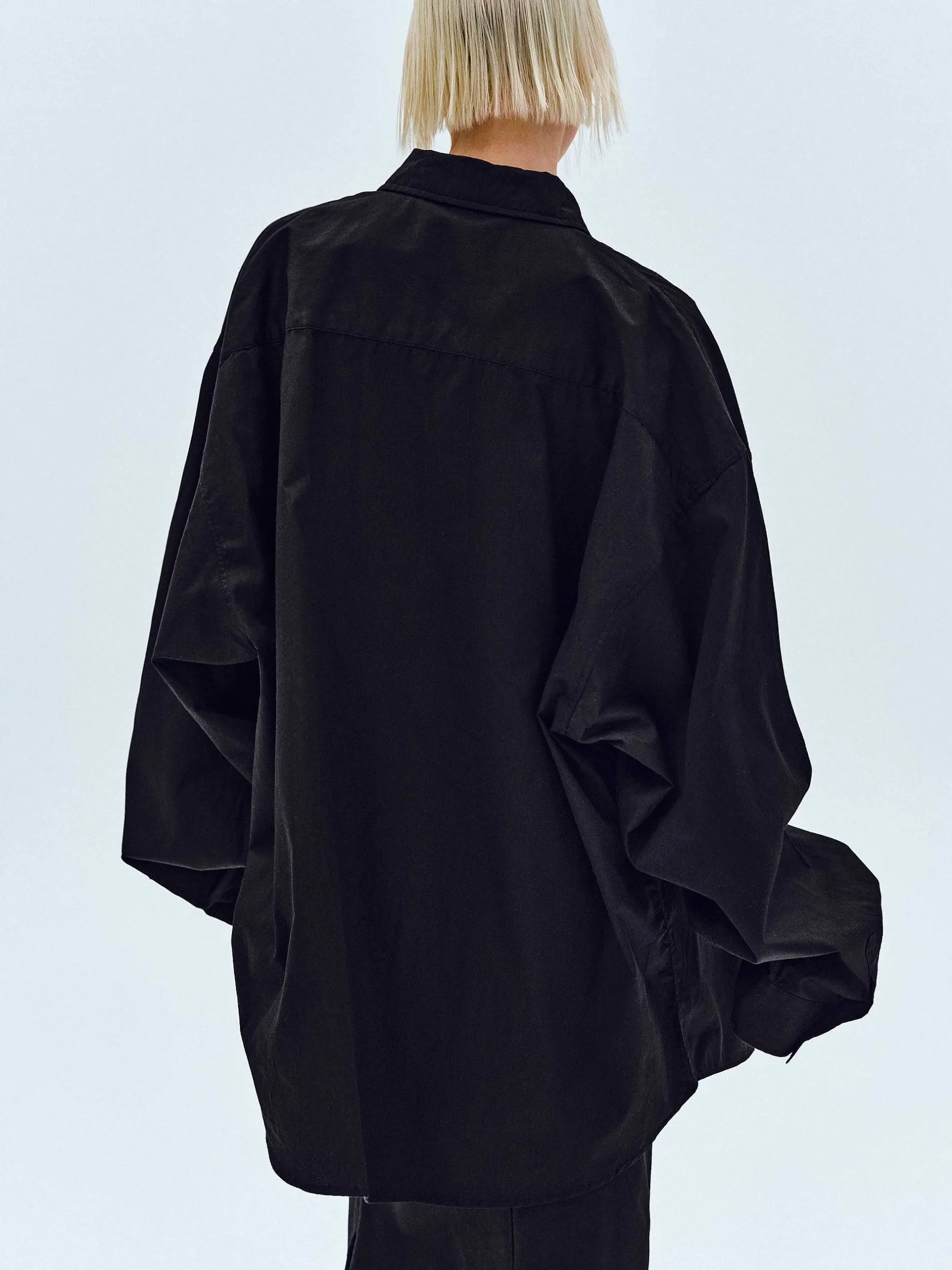 Frauen Source Unknown Zubehör<Over-Fit Baumwollhemd, Schwarz