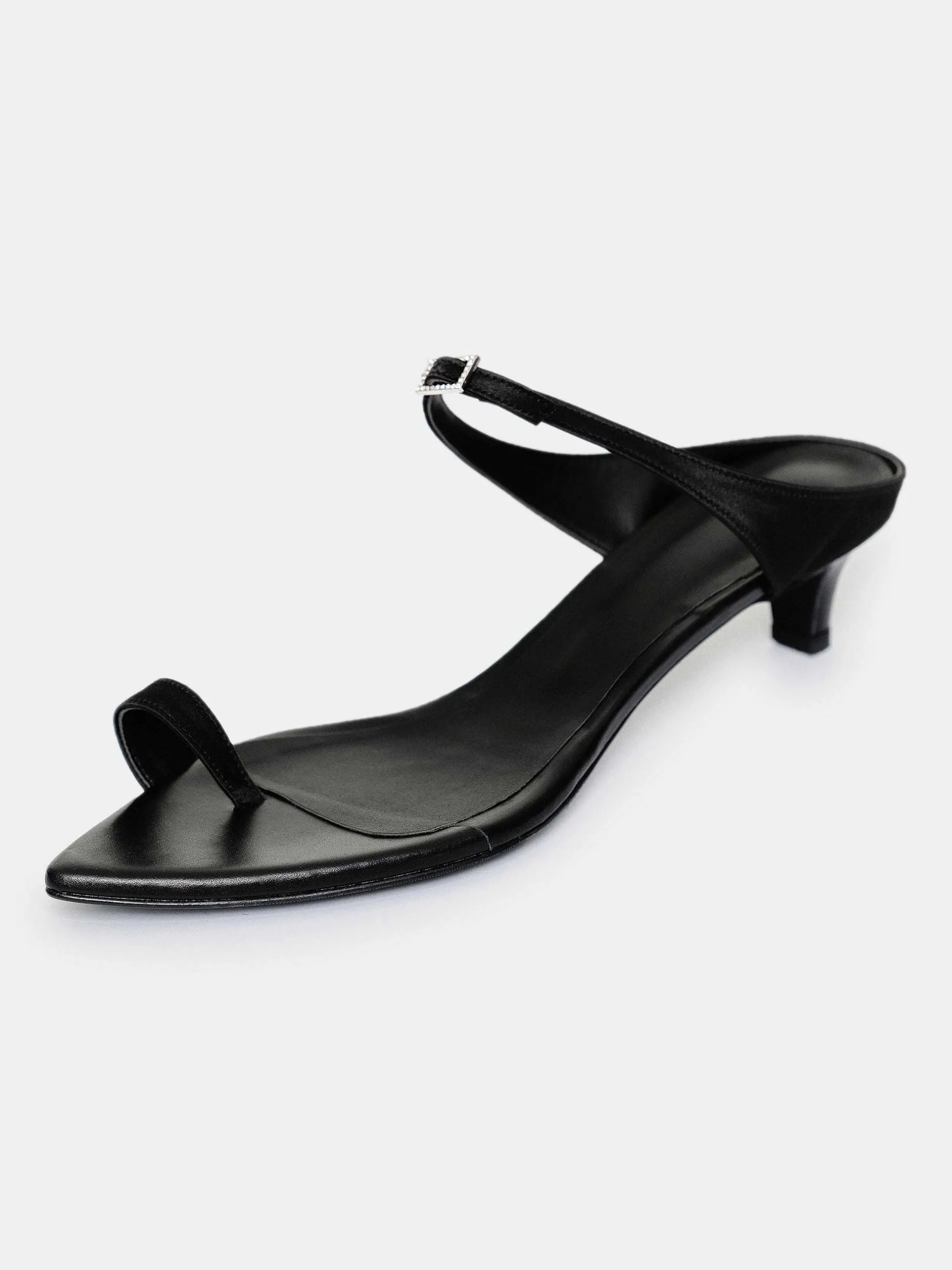 Frauen Source Unknown Schuhe & Taschen<Pisa Toe Ring Strass Pantoletten, Schwarz