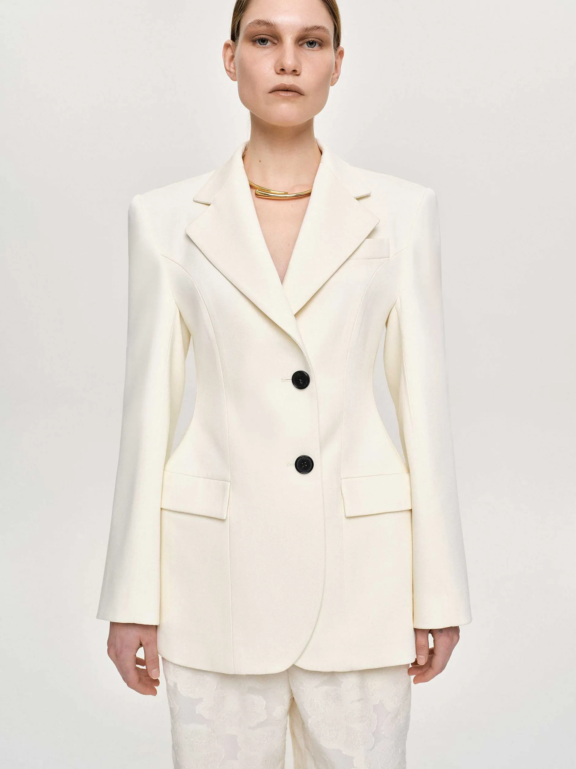 Frauen Source Unknown Kleidung<Poldo Sanduhr-Blazer, Creme