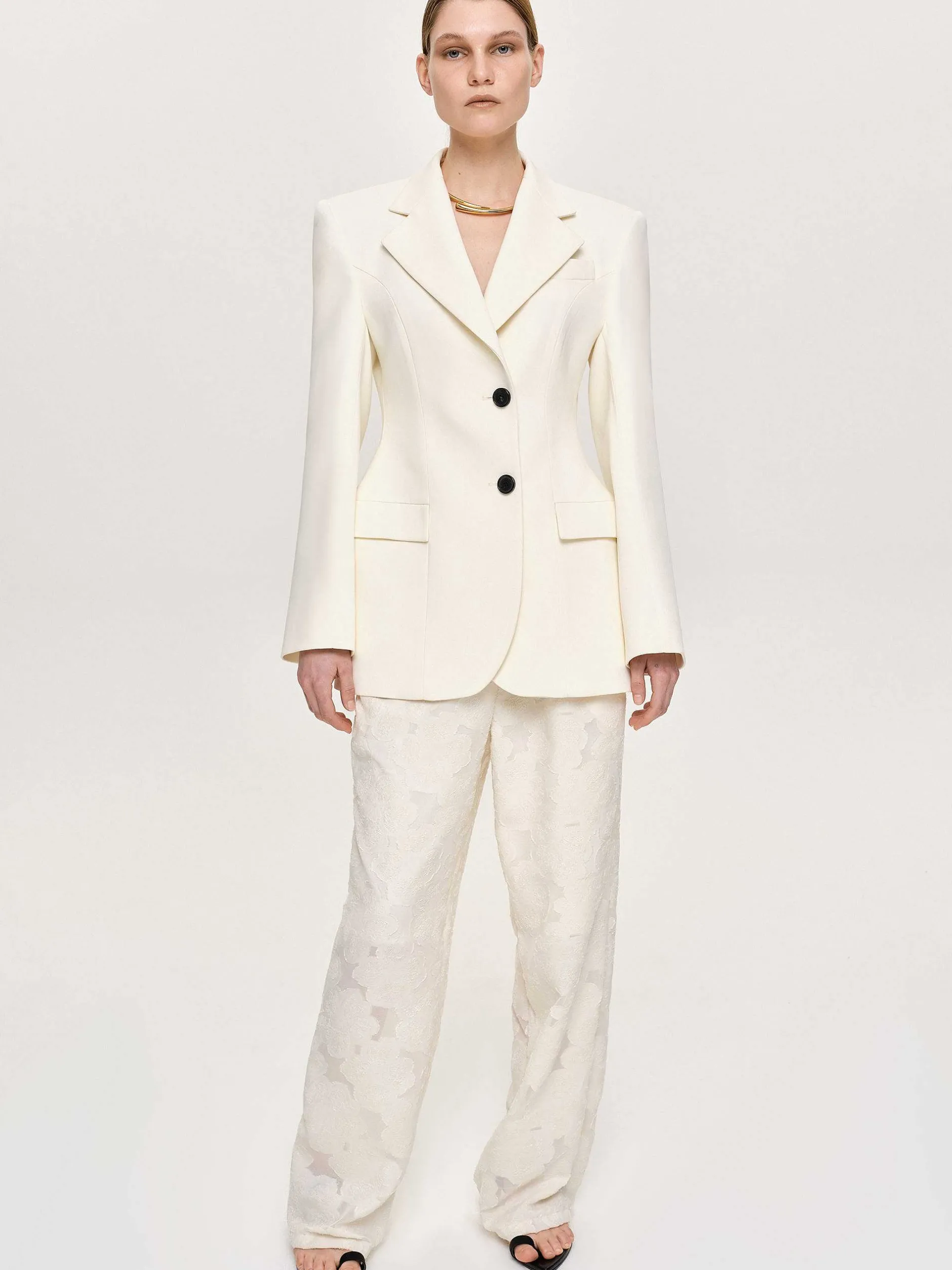 Frauen Source Unknown Oberbekleidung<Poldo Sanduhr-Blazer, Creme
