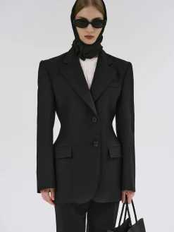 Frauen Source Unknown Kleidung<Poldo Sanduhr-Blazer, Schwarz