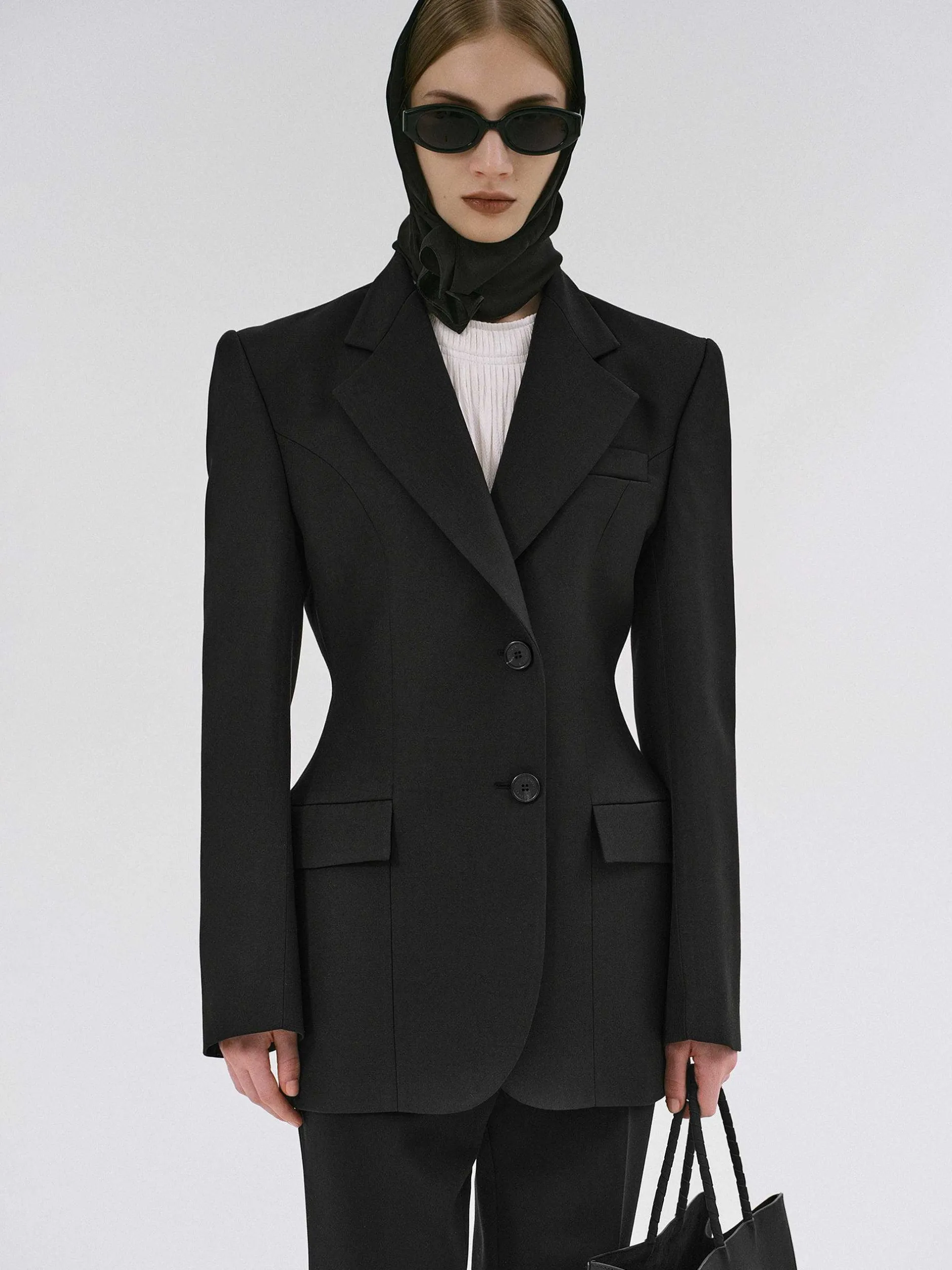 Frauen Source Unknown Oberbekleidung<Poldo Sanduhr-Blazer, Schwarz