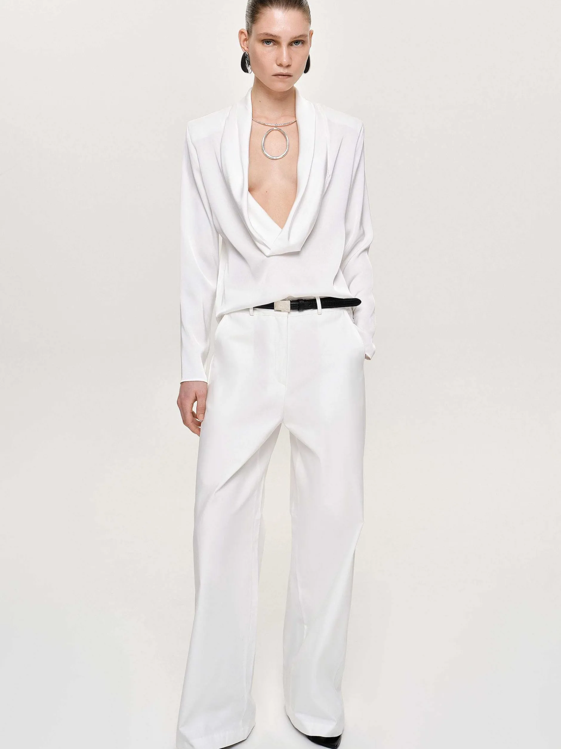 Frauen Source Unknown Kleidung<Popeline-Hose Mit Weitem Bein, Weis