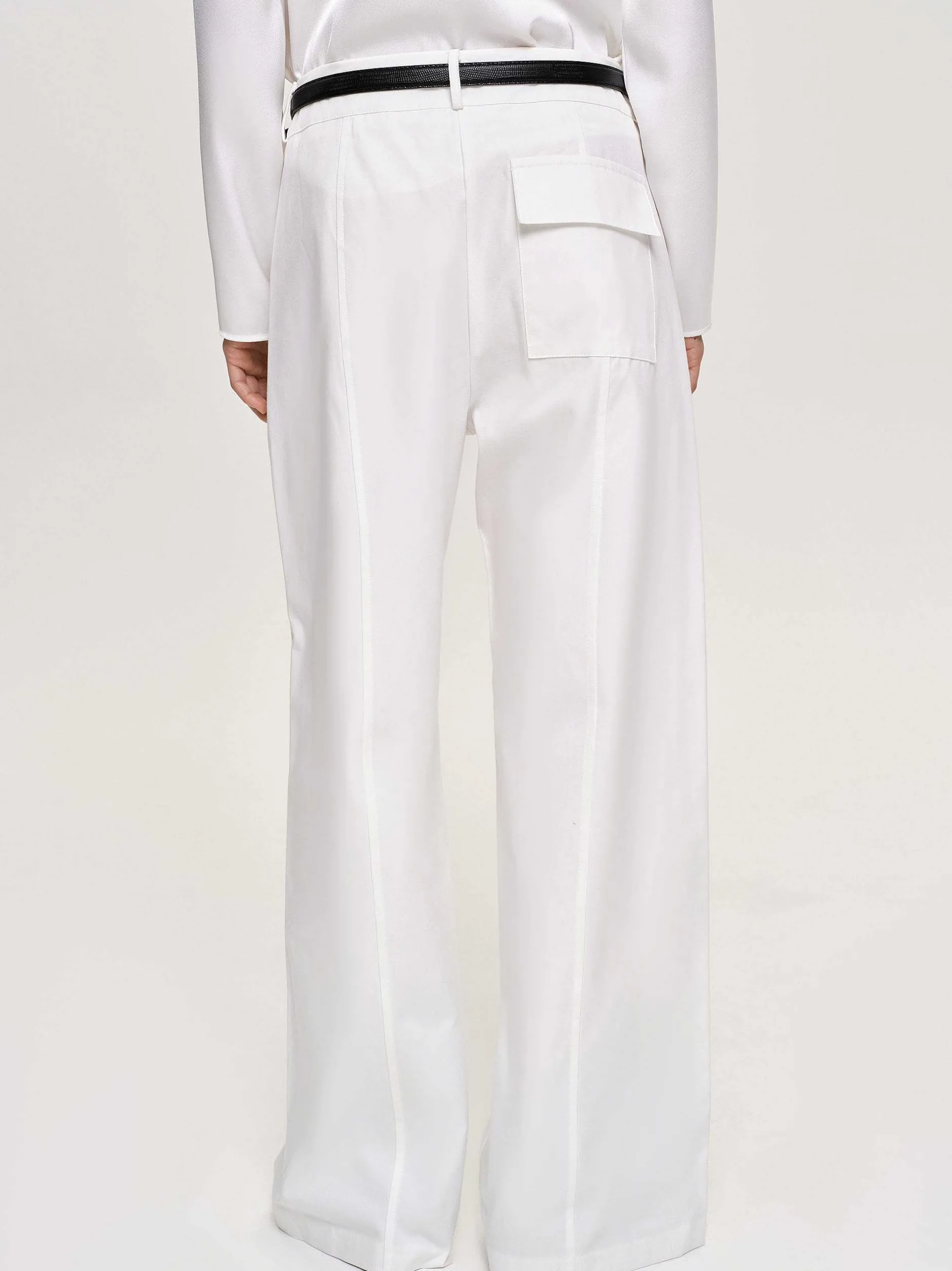 Frauen Source Unknown Kleidung<Popeline-Hose Mit Weitem Bein, Weis
