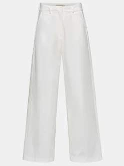 Frauen Source Unknown Unterteile<Popeline-Hose Mit Weitem Bein, Weis