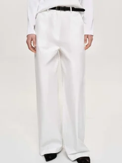 Frauen Source Unknown Unterteile<Popeline-Hose Mit Weitem Bein, Weis