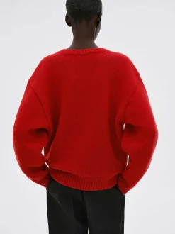 Frauen Source Unknown Strickwaren<Pullover Aus Extrafeiner Wolle, Rot