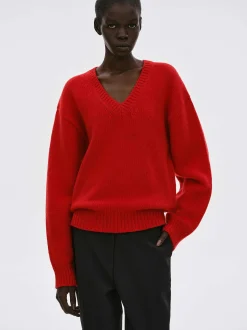 Frauen Source Unknown Kleidung<Pullover Aus Extrafeiner Wolle, Rot