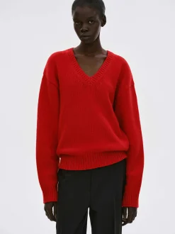 Frauen Source Unknown Kleidung<Pullover Aus Extrafeiner Wolle, Rot