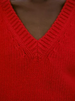 Frauen Source Unknown Kleidung<Pullover Aus Extrafeiner Wolle, Rot