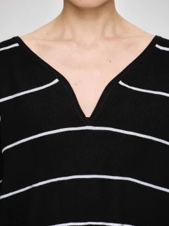 Frauen Source Unknown Strickwaren<Pullover Mit Tiefem V-Ausschnitt, Schwarz
