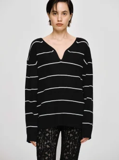 Frauen Source Unknown Kleidung<Pullover Mit Tiefem V-Ausschnitt, Schwarz