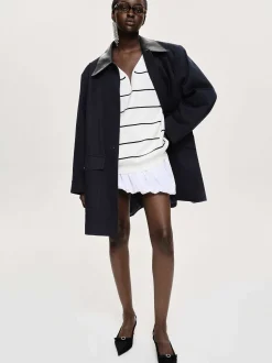 Frauen Source Unknown Strickwaren<Pullover Mit Tiefem V-Ausschnitt, Weis Gestreift