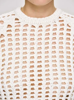 Frauen Source Unknown Strickwaren<Reef Net Strickoberteil, Elfenbein