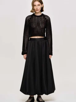 Frauen Source Unknown Kleidung<Reef Net Strickoberteil, Schwarz