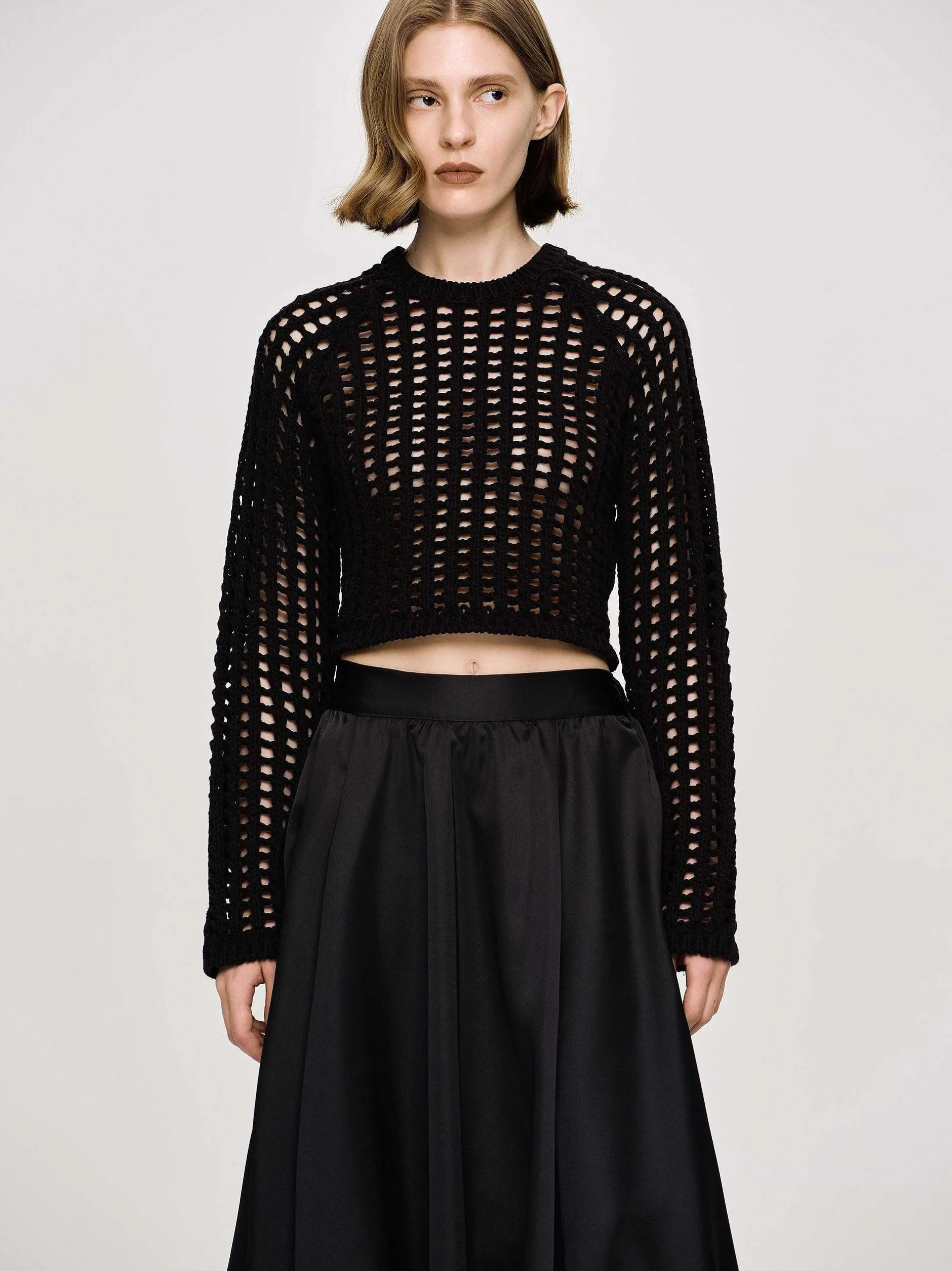 Frauen Source Unknown Strickwaren<Reef Net Strickoberteil, Schwarz