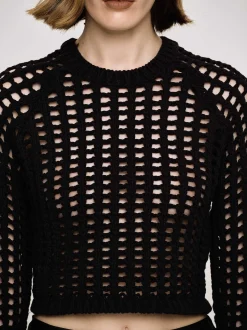 Frauen Source Unknown Strickwaren<Reef Net Strickoberteil, Schwarz