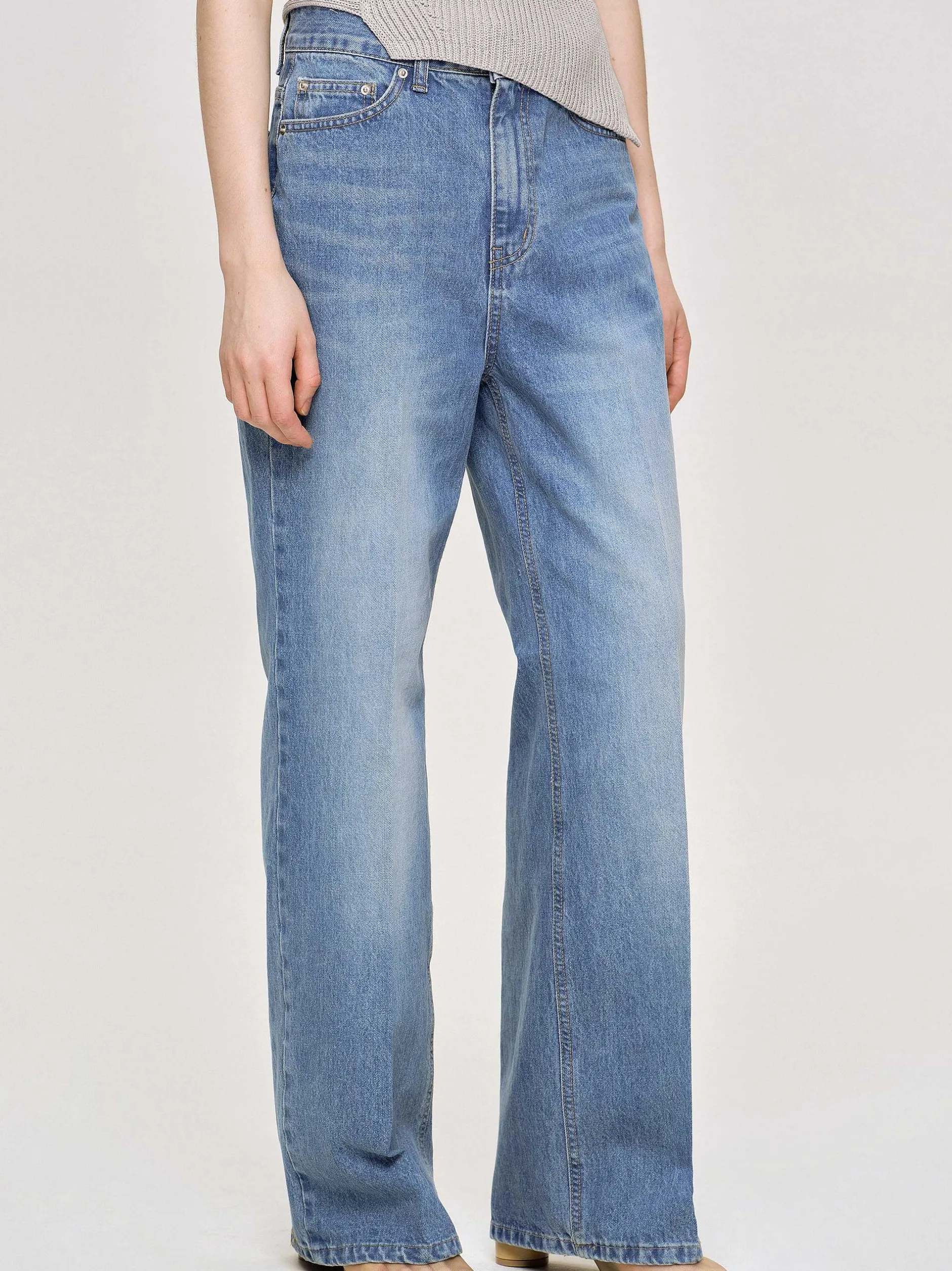 Frauen Source Unknown Kleidung<Relaxed Straight Jeans, Mittlere Waschung