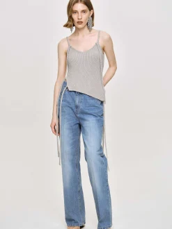 Frauen Source Unknown Denim<Relaxed Straight Jeans, Mittlere Waschung