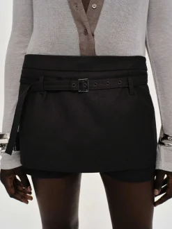 Frauen Source Unknown Unterteile<Rioni Mini-Skort Mit Gurtel, Black Bean