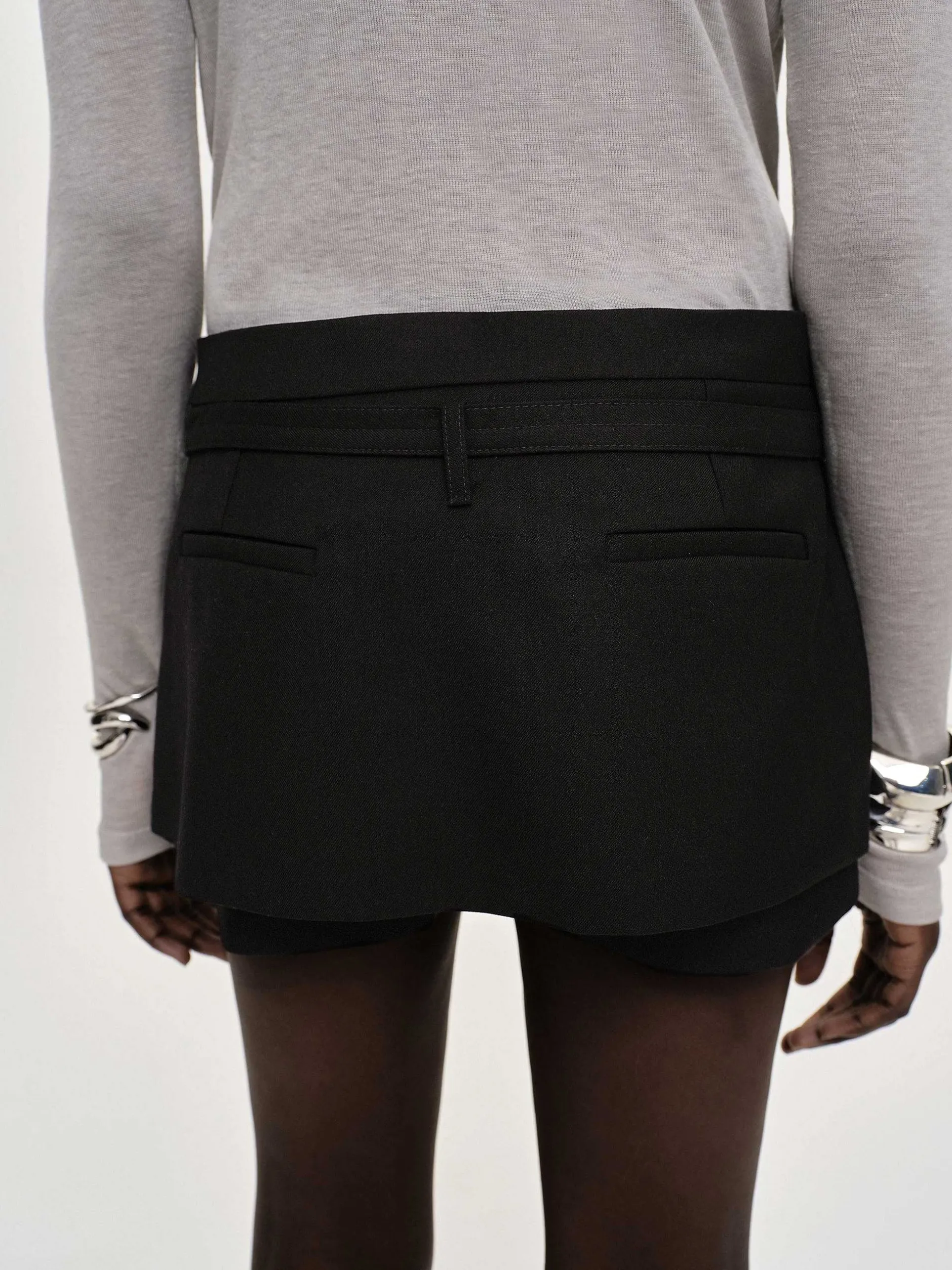 Frauen Source Unknown Unterteile<Rioni Mini-Skort Mit Gurtel, Black Bean