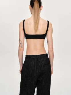Frauen Source Unknown Strickwaren<Rippstrick-Bh, Schwarz