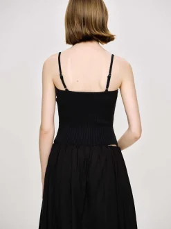 Frauen Source Unknown Kleidung<Rippstrick-Unterhemd, Schwarz